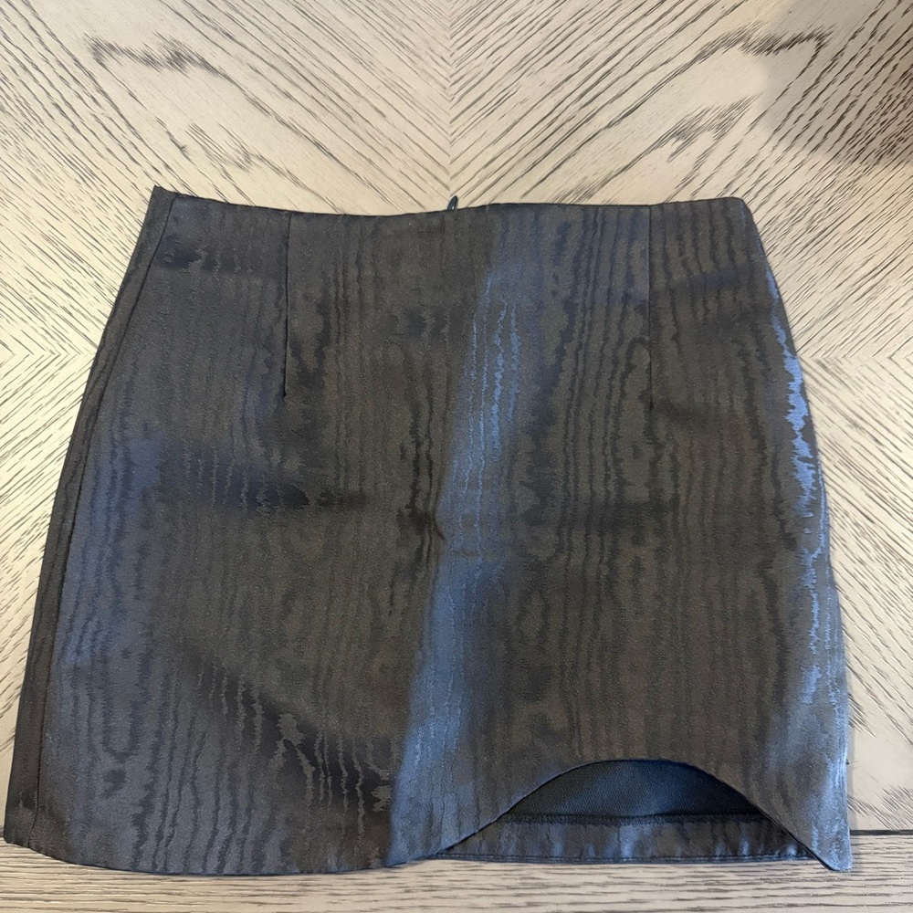 Zara Charcoal Patterned Mini Skirt